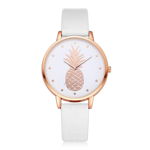 2019 New Women Watch women's Luxury Fashion Leather Band Analog Quartz Round Wrist Watch Pineapple Pattern Female/Ladies Watchs