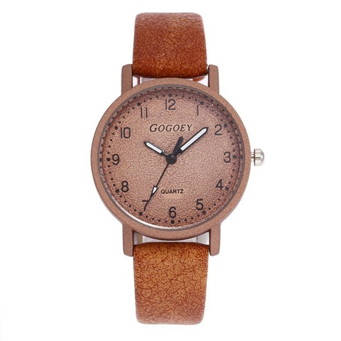 2019 women's watches Fashion Casual Stainless Steel Case Leather Band watch Quartz Stylish Wristwatch relojo hombre Ladies Watch