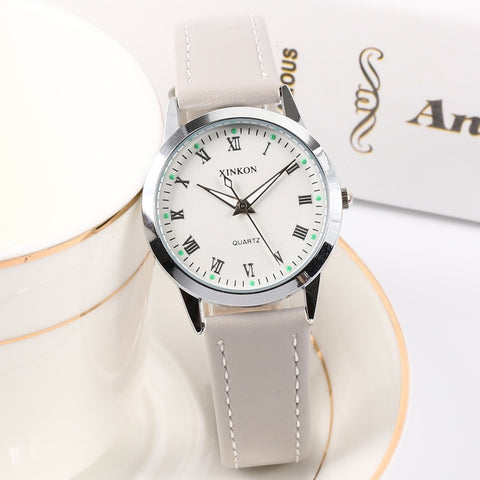 2019 Luxury Brand Silver Women's Watch Simple Style vintage Leather Band Quartz Watch Fashion Wristwatch Ladies Watches Clock