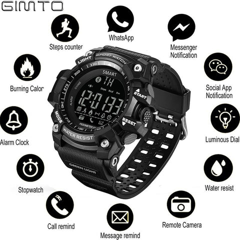 GIMTO Outdoor smart watch sport watch Men Running Digital Militar Men's Watches stopwatch smartwatch android Electronics Clock