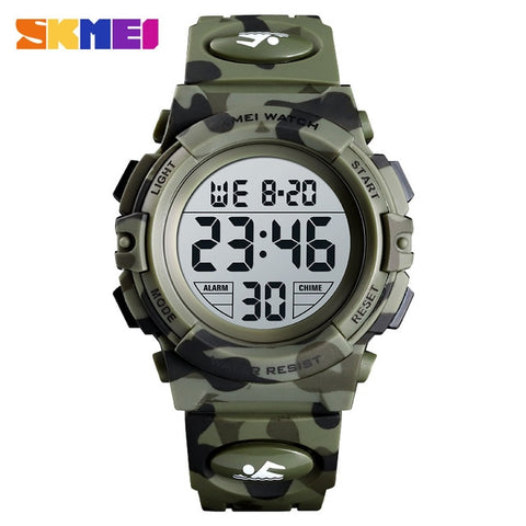 SKMEI Fashion Kids Watches Sport Children's Watch 5bar Waterproof Colorful Lights 12/24Hour Camouflage relogio infantil 1548 Boy