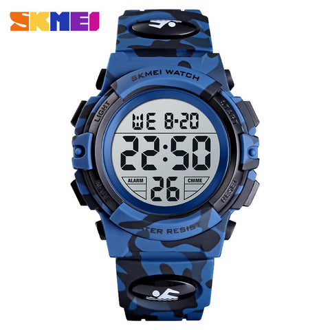 SKMEI Fashion Kids Watches Sport Children's Watch 5bar Waterproof Colorful Lights 12/24Hour Camouflage relogio infantil 1548 Boy