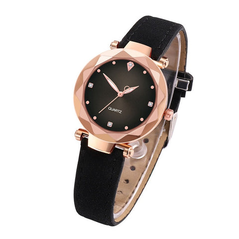 Hot Sale Ladies Watch Women's Watches Diamond Dial Purple Leather Quartz Wrist Watch Top Luxury Brand Relogio Feminino Clock #B