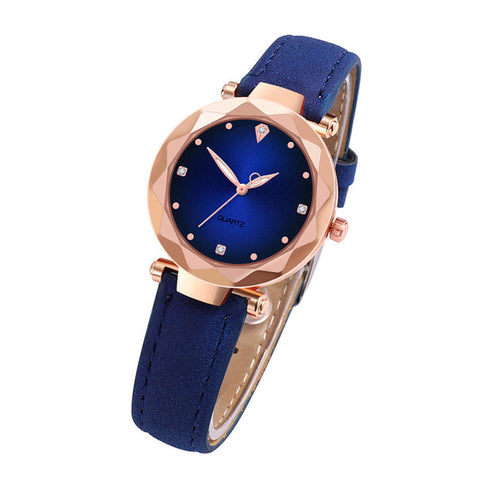 Hot Sale Ladies Watch Women's Watches Diamond Dial Purple Leather Quartz Wrist Watch Top Luxury Brand Relogio Feminino Clock #B