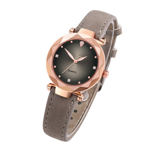 Hot Sale Ladies Watch Women's Watches Diamond Dial Purple Leather Quartz Wrist Watch Top Luxury Brand Relogio Feminino Clock #B