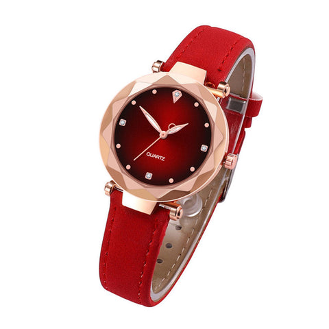 Hot Sale Ladies Watch Women's Watches Diamond Dial Purple Leather Quartz Wrist Watch Top Luxury Brand Relogio Feminino Clock #B