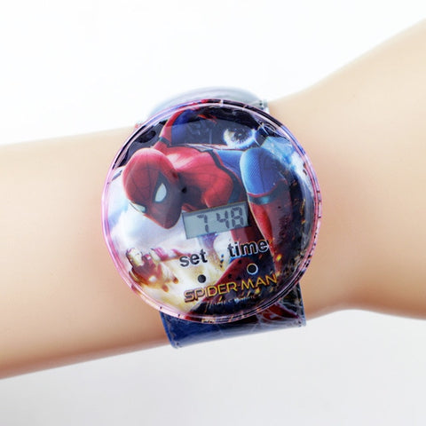 Spiderman Children Watches Boys Cartoon Ben 10 Princess Girls Digital Watch Kids Toy Patted Watch Birthday Gift Electronic Clock