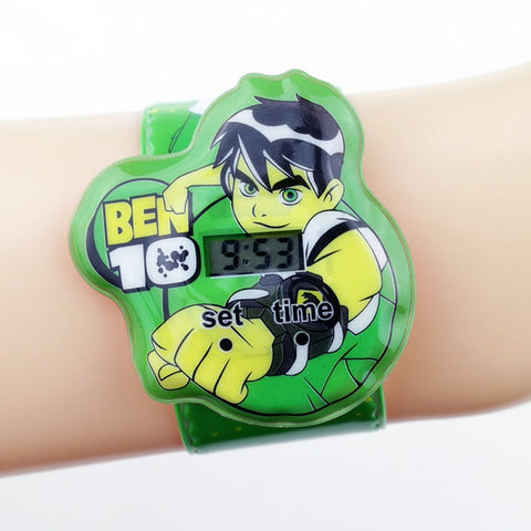 Spiderman Children Watches Boys Cartoon Ben 10 Princess Girls Digital Watch Kids Toy Patted Watch Birthday Gift Electronic Clock