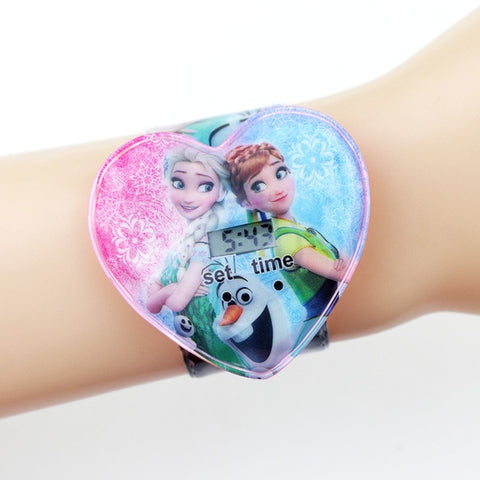 Spiderman Children Watches Boys Cartoon Ben 10 Princess Girls Digital Watch Kids Toy Patted Watch Birthday Gift Electronic Clock