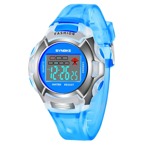 SYNOKE Fashion Children Watch Boys Girls LED Digital Sports Watches Plastic Kids Alarm Date Casual Watch Select Gift for kid 233