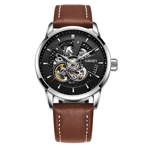 2019 OUBAOER Original Men Watch Top Brand Luxury Automatic Mechanical Watch Leather Military Watches Clock Men Relojes Masculino