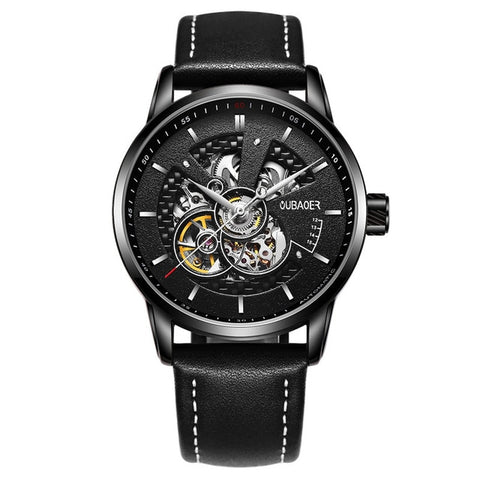 2019 OUBAOER Original Men Watch Top Brand Luxury Automatic Mechanical Watch Leather Military Watches Clock Men Relojes Masculino