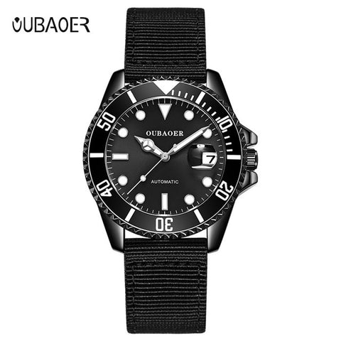 2019 OUBAOER Original Men Watch Top Brand Luxury Automatic Mechanical Watch Leather Military Watches Clock Men Relojes Masculino