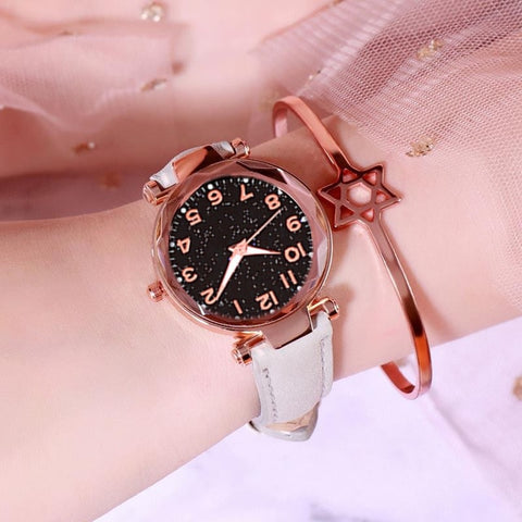 Dropshipping Women's Watches Fashion Starry Sky Quartz Wristwatches Ladies Luxury Golden Wrist Watches Top relogio feminino 2019