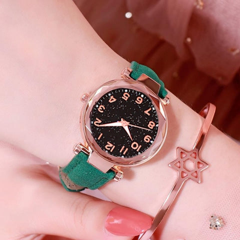 Dropshipping Women's Watches Fashion Starry Sky Quartz Wristwatches Ladies Luxury Golden Wrist Watches Top relogio feminino 2019