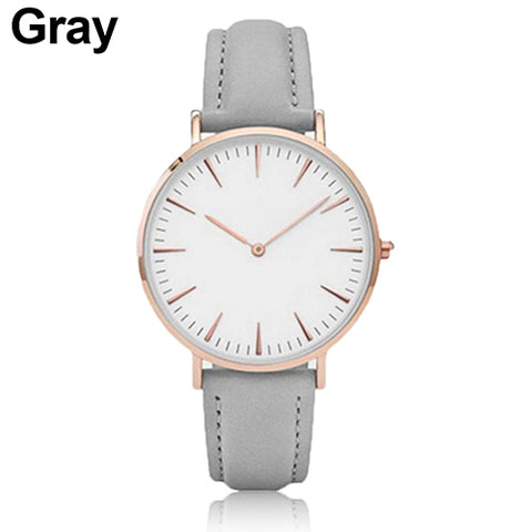 Women Men Casual Luxury Quartz Analog Faux Leather Band Wrist Watch