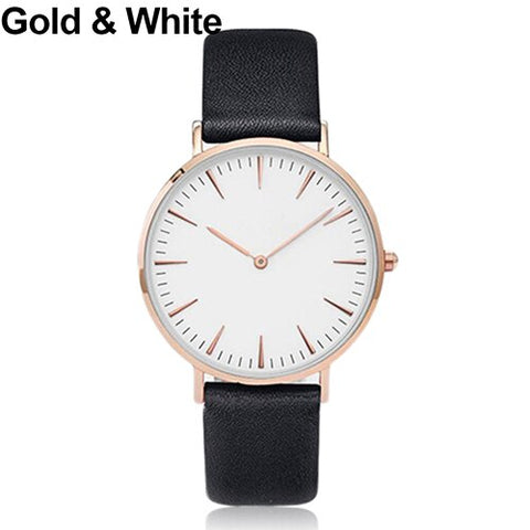 Women Men Casual Luxury Quartz Analog Faux Leather Band Wrist Watch