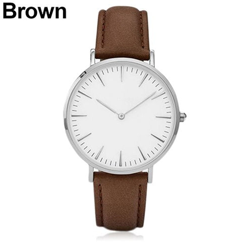 Women Men Casual Luxury Quartz Analog Faux Leather Band Wrist Watch