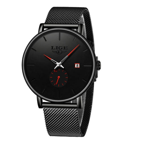 LIGE New Luxury Women Metal Mesh Watch Simplicity Classic Wrist Fashion Casual Quartz High Quality Women's Watches Montre Femme