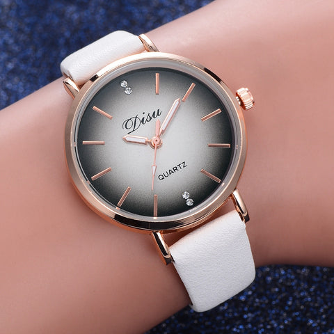 Women Watch Luxury Wrist Watches For Discolor Dial Dress Sport Quartz Wristwatch Ladies Classic Leather Business Clock Watch