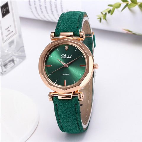 Hot Sale Exquisite Irregular Small Dial Women Watch Luxury Rhinestone Ladies Quartz WristWatches Fashion Leather Strap  Clock #B