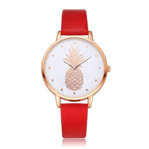 2019 New Women Watch women's Luxury Fashion Leather Band Analog Quartz Round Wrist Watch Pineapple Pattern Female/Ladies  Watchs