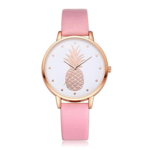 2019 New Women Watch women's Luxury Fashion Leather Band Analog Quartz Round Wrist Watch Pineapple Pattern Female/Ladies  Watchs