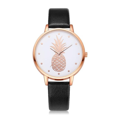 2019 New Women Watch women's Luxury Fashion Leather Band Analog Quartz Round Wrist Watch Pineapple Pattern Female/Ladies  Watchs