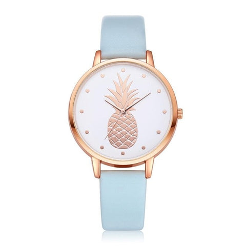 2019 New Women Watch women's Luxury Fashion Leather Band Analog Quartz Round Wrist Watch Pineapple Pattern Female/Ladies  Watchs