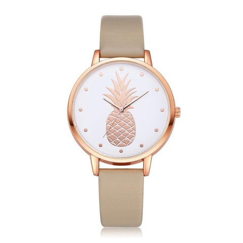 2019 New Women Watch women's Luxury Fashion Leather Band Analog Quartz Round Wrist Watch Pineapple Pattern Female/Ladies  Watchs