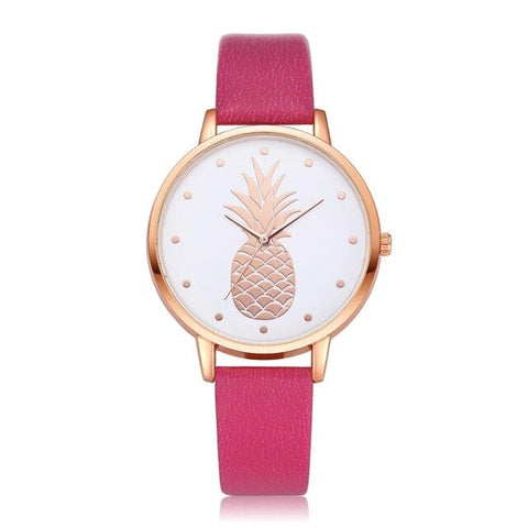 2019 New Women Watch women's Luxury Fashion Leather Band Analog Quartz Round Wrist Watch Pineapple Pattern Female/Ladies  Watchs