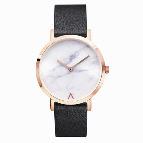 Eutour Rose Gold Ultra Thin Bracelet Women's Fashion Watch  Hot Ladies Minimalist Design Marble Clock Quartz Wristwatches