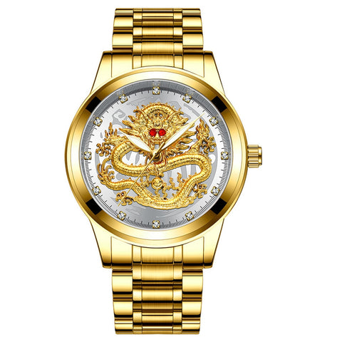 FNGEEN Top Brand Luxury Gold Men Mechanical Watch 3D CNC Life Waterproof Dragon Face Full Solid Watches Wristwatch Dropshipping