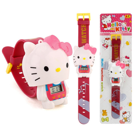 Relogio Infantil 2019 Hello Kitty Children Cartoon Watch Fashion Kids Watch Girl Boy Cute Rubber Leather Electronic Watch gifts