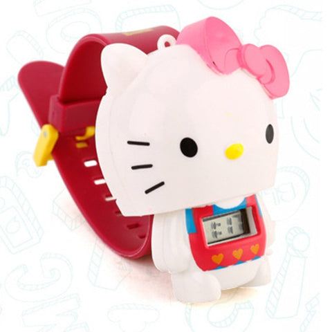 Relogio Infantil 2019 Hello Kitty Children Cartoon Watch Fashion Kids Watch Girl Boy Cute Rubber Leather Electronic Watch gifts