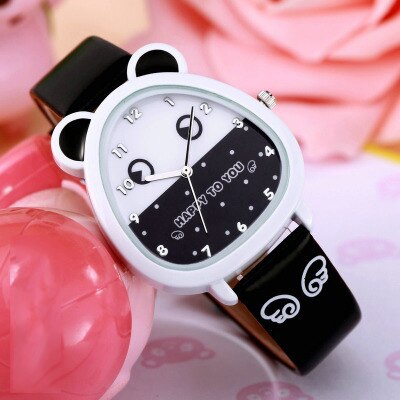 New Cartoon Children Watch Fashion Cute Princess Watches Leather Girls Party Gift Clock students girl's leather quartz watch