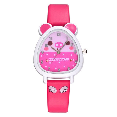 New Cartoon Children Watch Fashion Cute Princess Watches Leather Girls Party Gift Clock students girl's leather quartz watch