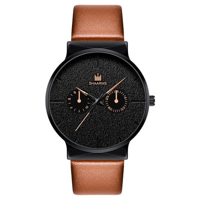 Luxury Quartz Watches For Men Leather Strap Clock Men's Fashion Sports Casual Wrist Watches