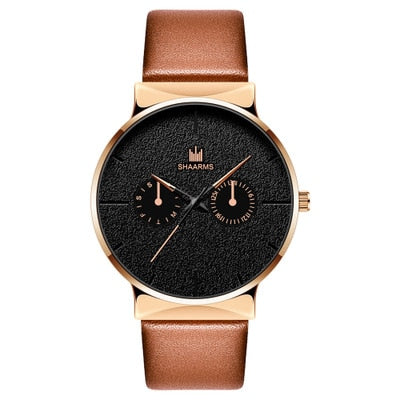 Luxury Quartz Watches For Men Leather Strap Clock Men's Fashion Sports Casual Wrist Watches