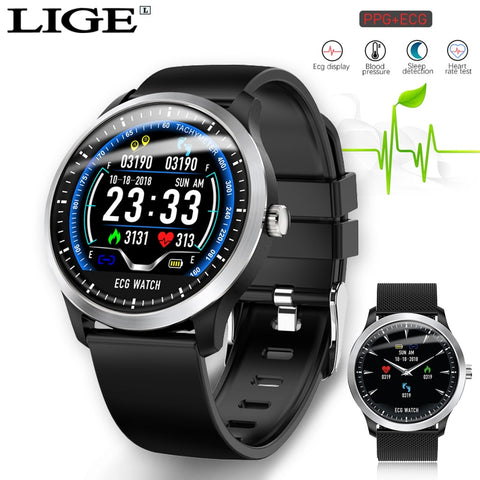 LIGE ECG PPG smart watch heart rate monitor blood pressure smartwatch ecg display Sleep Fitness Tracker Smartwatch Android IOS