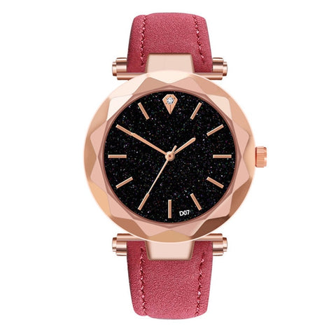 Hot Sale Ladies Watch Women's Watches Diamond Dial Purple Leather Quartz Wrist Watch Top Luxury Brand Relogio Feminino Clock #B