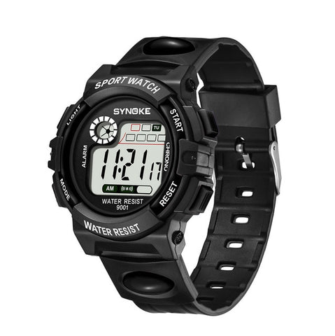 Waterproof Children Boys Multi-Function 30M Waterproof Watch LED Digital Double Action Watch Kids Alarm Date Electronic Watch Q