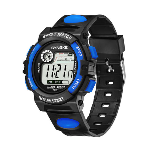 Waterproof Children Boys Multi-Function 30M Waterproof Watch LED Digital Double Action Watch Kids Alarm Date Electronic Watch Q