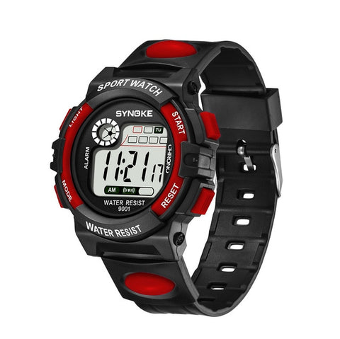 Waterproof Children Boys Multi-Function 30M Waterproof Watch LED Digital Double Action Watch Kids Alarm Date Electronic Watch Q