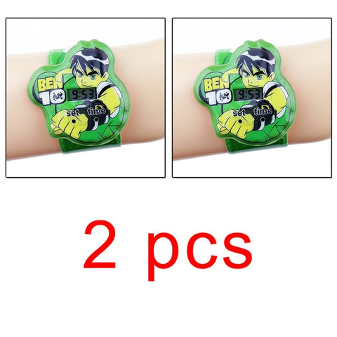 Spiderman Children Watches Boys Cartoon Ben 10 Princess Girls Digital Watch Kids Toy Patted Watch Birthday Gift Electronic Clock