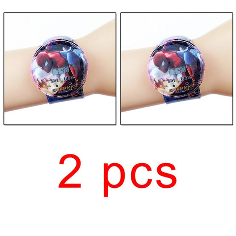 Spiderman Children Watches Boys Cartoon Ben 10 Princess Girls Digital Watch Kids Toy Patted Watch Birthday Gift Electronic Clock