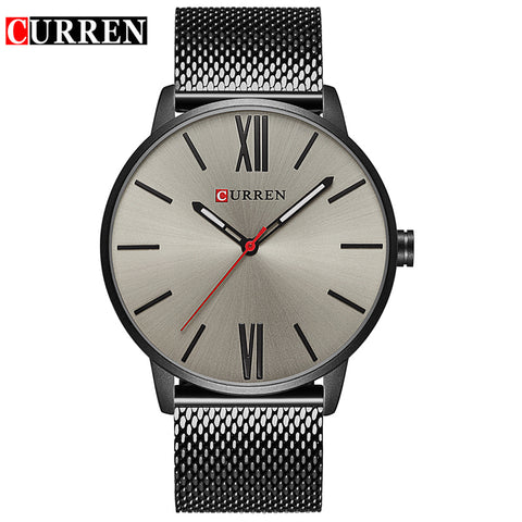 New CURREN Mens Watches Top Brand Luxury Sports Quartz Watch Men Casual Mesh Strap Waterproof Wristwatch Mens Relogio Masculino