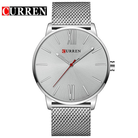 New CURREN Mens Watches Top Brand Luxury Sports Quartz Watch Men Casual Mesh Strap Waterproof Wristwatch Mens Relogio Masculino