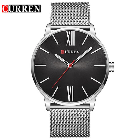 New CURREN Mens Watches Top Brand Luxury Sports Quartz Watch Men Casual Mesh Strap Waterproof Wristwatch Mens Relogio Masculino