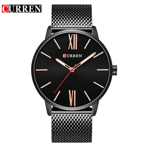 New CURREN Mens Watches Top Brand Luxury Sports Quartz Watch Men Casual Mesh Strap Waterproof Wristwatch Mens Relogio Masculino